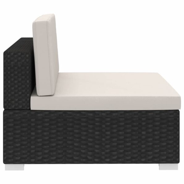 vidaXL 3-dielna záhradná sedacia súprava s podložkami čierna polyratanová – Obrázok 8