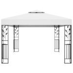 vidaXL Altánok s dvojitou strieškou 3x4 m, biely – Obrázok 2