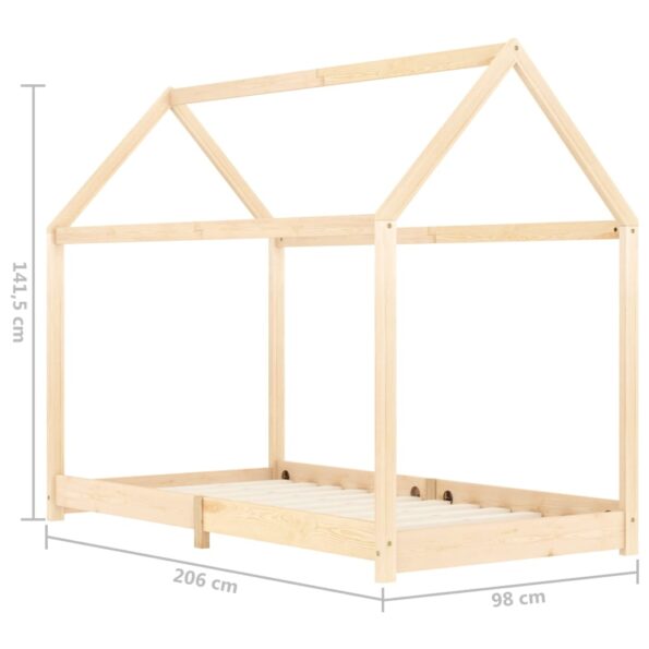vidaXL Detský posteľný rám 90x200 cm borovicový masív – Obrázok 7