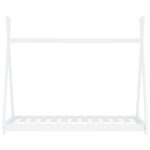 vidaXL Detský posteľný rám biely 90x200 cm borovicový masív – Obrázok 3