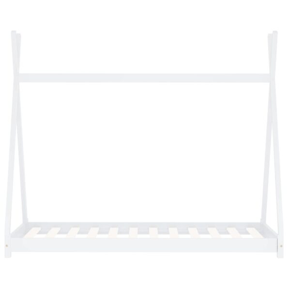 vidaXL Detský posteľný rám biely 90x200 cm borovicový masív – Obrázok 3