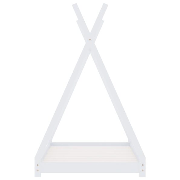 vidaXL Detský posteľný rám biely 90x200 cm borovicový masív – Obrázok 4