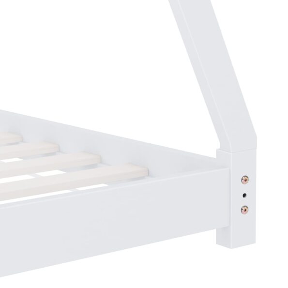 vidaXL Detský posteľný rám biely 90x200 cm borovicový masív – Obrázok 6