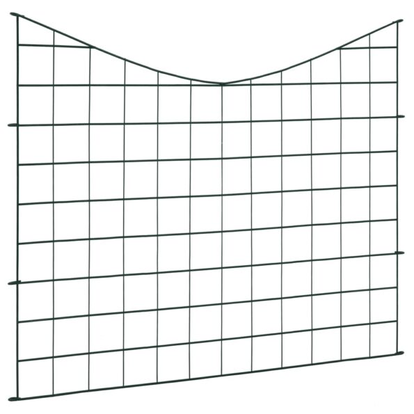 vidaXL Záhradný plot s oblúkom nadol 77,5x64 cm, zelený – Obrázok 3