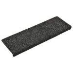 vidaXL Schodové rohože, samolepiace, 15 ks, 65x21x4 cm, tmavosivé, s obdĺžnikovým okrajom – Obrázok 2
