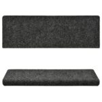 vidaXL Schodové rohože, samolepiace, 15 ks, 65x21x4 cm, tmavosivé, s obdĺžnikovým okrajom – Obrázok 4