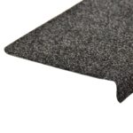 vidaXL Schodové rohože, samolepiace, 15 ks, 65x21x4 cm, tmavosivé, s obdĺžnikovým okrajom – Obrázok 5