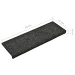 vidaXL Schodové rohože, samolepiace, 15 ks, 65x21x4 cm, tmavosivé, s obdĺžnikovým okrajom – Obrázok 6
