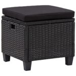 vidaXL 6-dielna záhradná sedacia súprava+podložky, polyratan, čierna – Obrázok 9