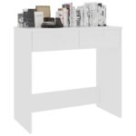 vidaXL Písací stôl, biely 80x40x75 cm, kompozitné drevo – Obrázok 3