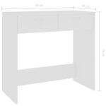 vidaXL Písací stôl, biely 80x40x75 cm, kompozitné drevo – Obrázok 6