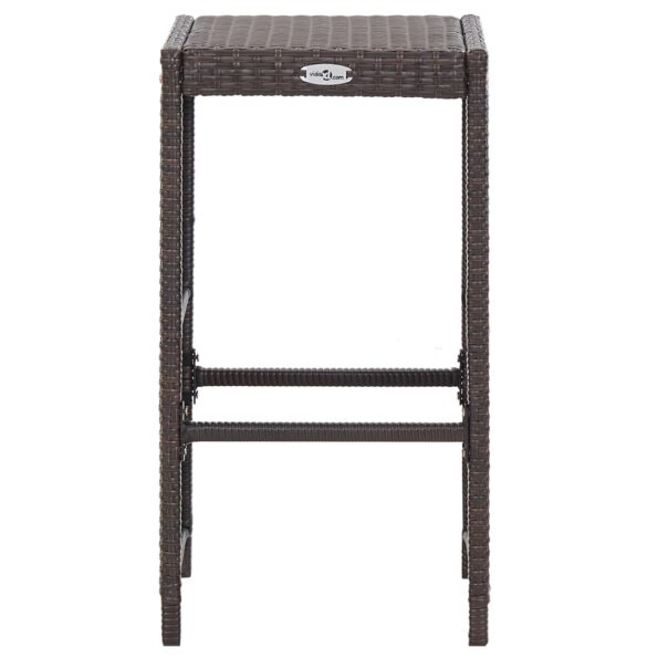 vidaXL 7-dielna záhradná barová súprava s vankúšmi hnedá polyratanová – Obrázok 9