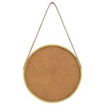 vidaXL Nástenné zrkadlo s popruhom zlaté 40 cm – Obrázok 5
