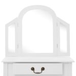 vidaXL Toaletný stolík so stoličkou biely 65x36x128 cm drevo paulovnie MDF – Obrázok 7
