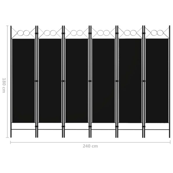 vidaXL Paraván so 6 panelmi, čierny 240x180 cm – Obrázok 6