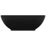 vidaXL Luxusné oválne umývadlo matné čierne 40x33 cm keramické – Obrázok 3