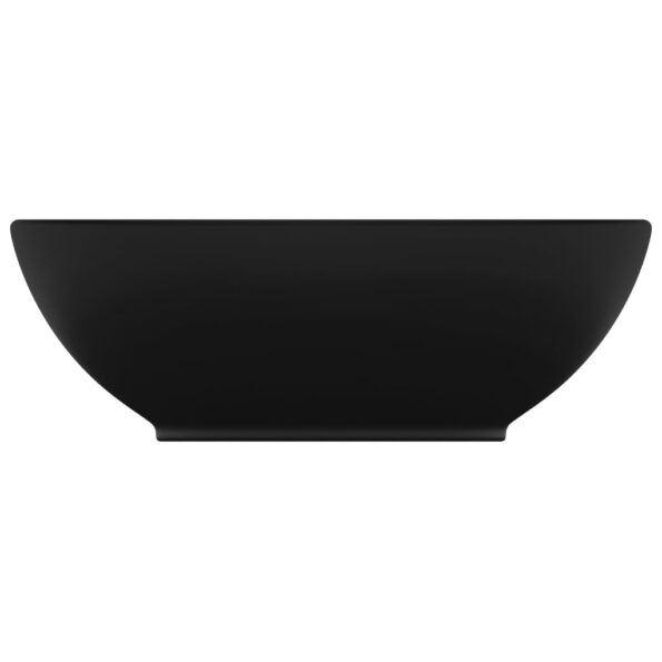 vidaXL Luxusné oválne umývadlo matné čierne 40x33 cm keramické – Obrázok 3