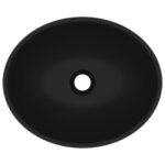 vidaXL Luxusné oválne umývadlo matné čierne 40x33 cm keramické – Obrázok 4
