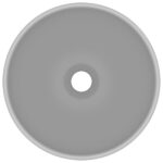 vidaXL Luxusné umývadlo, okrúhle, matné svetlosivé 32,5x14 cm,keramika – Obrázok 3