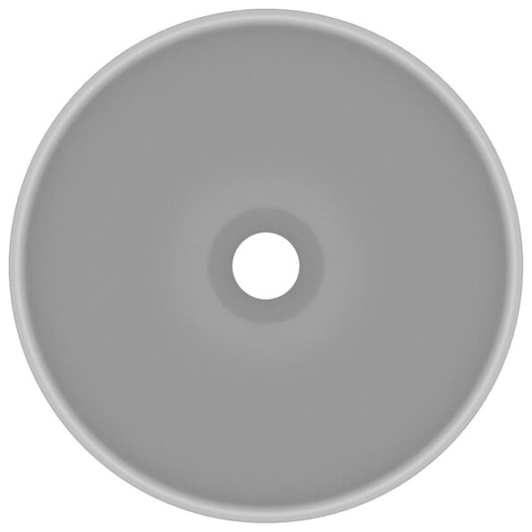 vidaXL Luxusné umývadlo, okrúhle, matné svetlosivé 32,5x14 cm,keramika – Obrázok 3