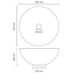 vidaXL Luxusné umývadlo, okrúhle, matné svetlosivé 32,5x14 cm,keramika – Obrázok 6