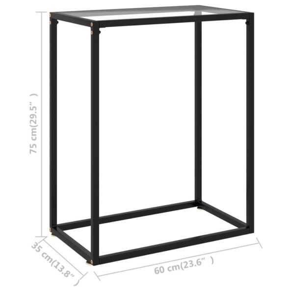 vidaXL Konzolový stolík priehľadný 60x35x75 cm tvrdené sklo – Obrázok 6