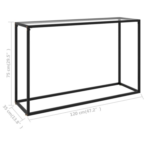 vidaXL Konzolový stolík priehľadný 120x35x75 cm tvrdené sklo – Obrázok 6