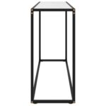 vidaXL Konzolový stolík biely 120x35x75 cm tvrdené sklo – Obrázok 3