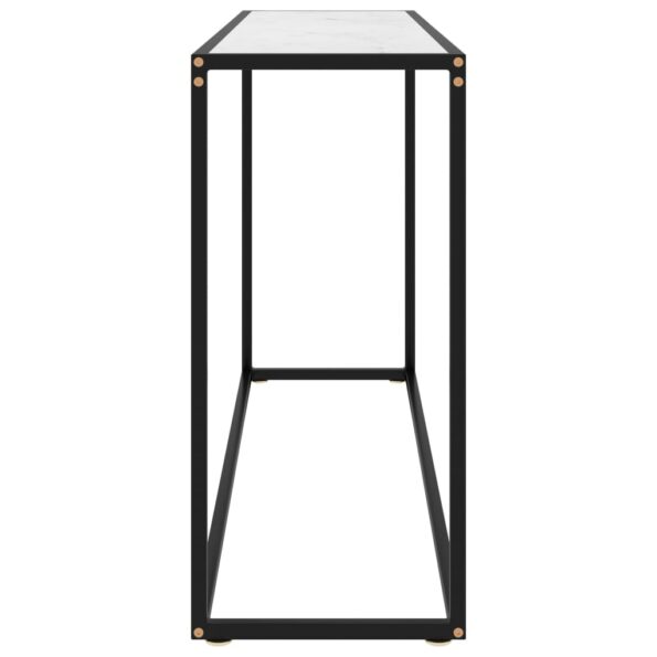 vidaXL Konzolový stolík biely 120x35x75 cm tvrdené sklo – Obrázok 3