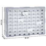 vidaXL Organizér so 64 zásuvkami 52x16x37,5 cm – Obrázok 9