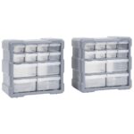 vidaXL Organizéry s 12 zásuvkami 2 ks 26,5x16x26 cm