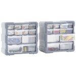 vidaXL Organizéry s 12 zásuvkami 2 ks 26,5x16x26 cm – Obrázok 3