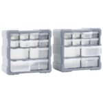 vidaXL Organizéry s 12 zásuvkami 2 ks 26,5x16x26 cm – Obrázok 6