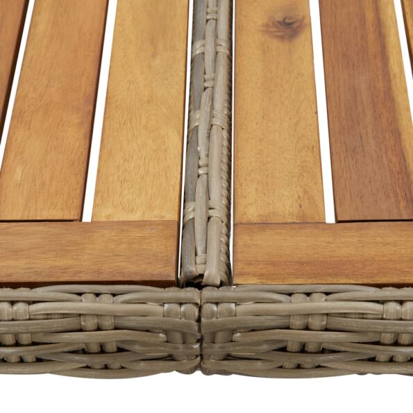 vidaXL Záhradný jedálenský stôl, hnedý 200x100x74 cm, polyratan – Obrázok 5