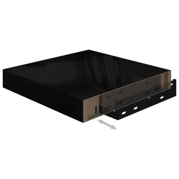 vidaXL Plávajúca nástenná polica, lesklá čierna 23x23,5x3,8 cm, MDF – Obrázok 7