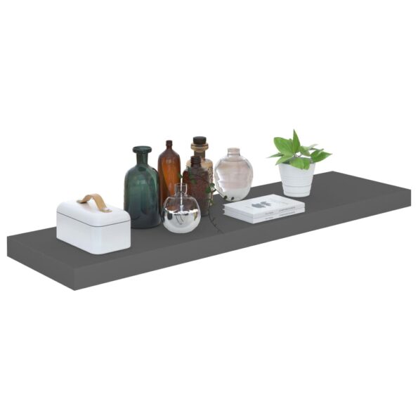 VXL8720286074282_g_en_hd_1.jpg vidaXL Plávajúce nástenné police 2 ks, lesklé sivé 90x23,5x3,8 cm, MDF – Obrázok 3