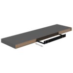 vidaXL Plávajúce nástenné police 2 ks, lesklé sivé 90x23,5x3,8 cm, MDF – Obrázok 8