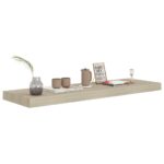 vidaXL Plávajúce nástenné police 4 ks, dubové 80x23,5x3,8 cm, MDF – Obrázok 3