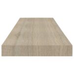 vidaXL Plávajúce nástenné police 4 ks, dubové 80x23,5x3,8 cm, MDF – Obrázok 6