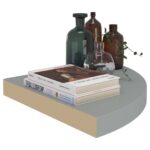 vidaXL Plávajúce rohové police 2 ks, sivé 35x35x3,8 cm, MDF – Obrázok 3