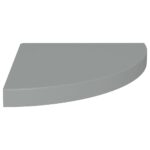 vidaXL Plávajúce rohové police 2 ks, sivé 35x35x3,8 cm, MDF – Obrázok 4