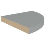 vidaXL Plávajúce rohové police 2 ks, sivé 35x35x3,8 cm, MDF – Obrázok 5