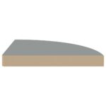 vidaXL Plávajúce rohové police 2 ks, sivé 35x35x3,8 cm, MDF – Obrázok 6