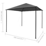 vidaXL Altánok 3x3 m, antracitový, látka a oceľ 180 g/m² – Obrázok 8