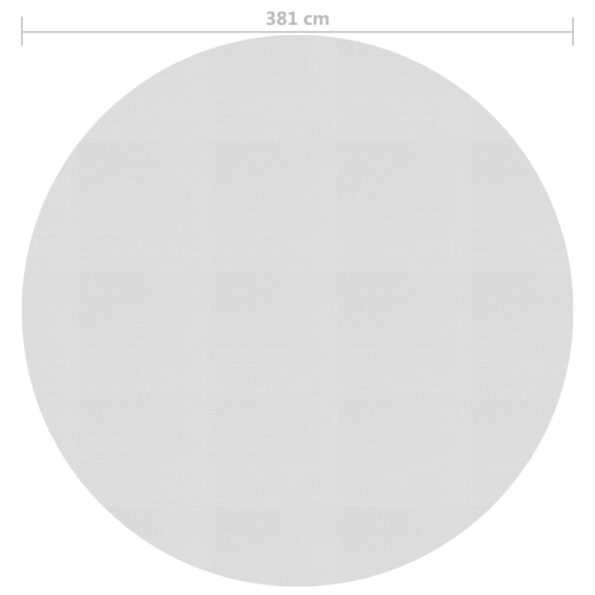 vidaXL Plávajúca solárna bazénová fólia z PE 381 cm sivá – Obrázok 3