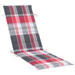 vidaXL Podložka na ležadlo, červené kocky 186x58x3 cm, oxfordská látka – Obrázok 4