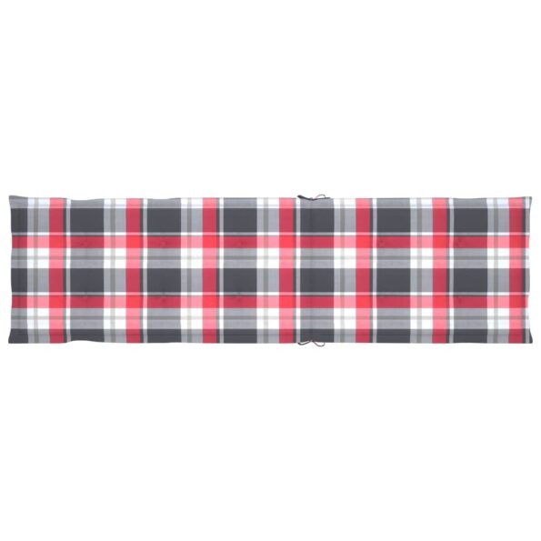 vidaXL Podložka na kreslo na terasu, červené kocky (75+105)x50x3 cm – Obrázok 7