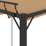 vidaXL Altánok so žalúziovou strechou 3x4 m sivohnedý látka a hliník – Obrázok 6
