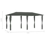 vidaXL Altánok s poťahmi na stĺpiky 3x6x2,6 m, antracitový 160 g/m² – Obrázok 4