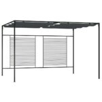 vidaXL Altánok so zaťahovacou strieškou 4x3x2,3 m antracitový 180 g/m²